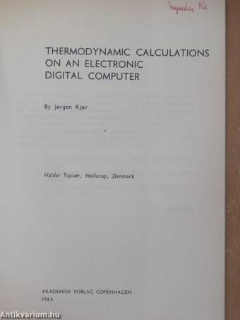 Thermodynamic calculations on an electronic digital computer