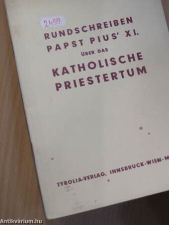 Rundschreiben Papst Pius' XI. über das katholische Priestertum