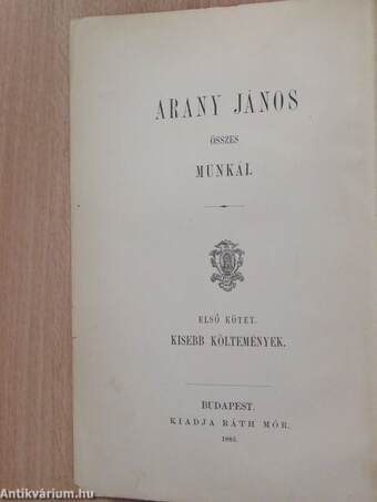 Arany János összes munkái I-IV, VI-VIII./Arany János hátrahagyott iratai és levelezése I-IV. (rossz állapotú)