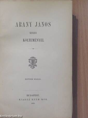 Arany János összes munkái I-IV, VI-VIII./Arany János hátrahagyott iratai és levelezése I-IV. (rossz állapotú)