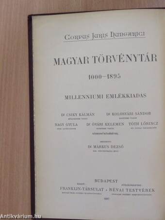 1889-1891. évi törvényczikkek