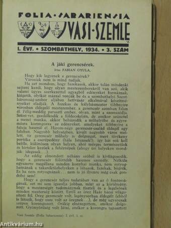 Vasi Szemle 1934. július 1.