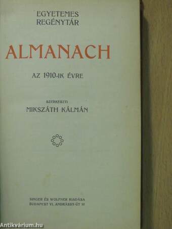Almanach az 1910-ik évre