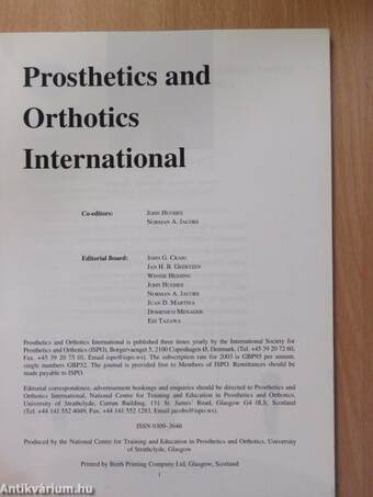 Prosthetics and Orthotics International April 2003