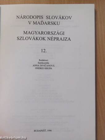 Magyarországi szlovákok néprajza 12.