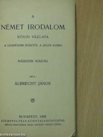 A német irodalom rövid vázlata