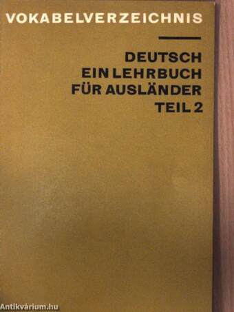 Vokabelverzeichnis Deutsch Ein Lehrbuch Für Ausländer Teil 2