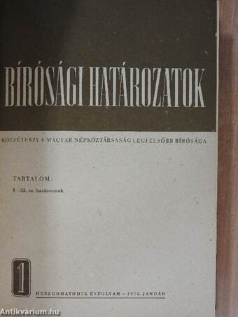 Bírósági határozatok 1978. január-december