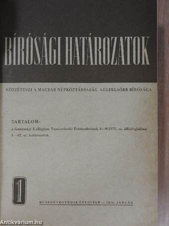 Bírósági határozatok 1976. január-december