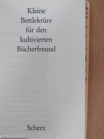 Kleine Bettlektüre für den kultivierten Bücherfreund