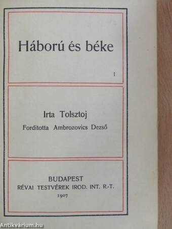 Háború és béke I-III.