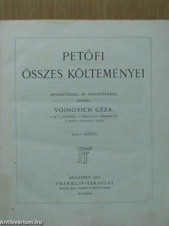 Petőfi összes költeményei I.