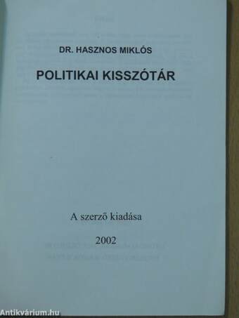 Politikai kisszótár