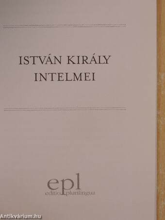 István király intelmei