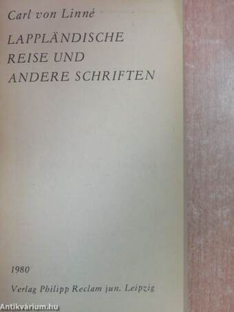 Lappländische Reise und andere Schriften