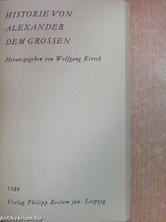 Historie von Alexander dem Grossen