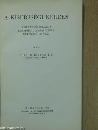 A kisebbségi kérdés