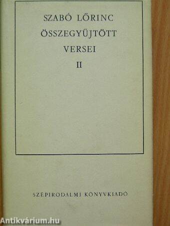 Szabó Lőrinc összegyűjtött versei II. (töredék)