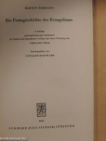 Die Formgeschichte des Evangeliums