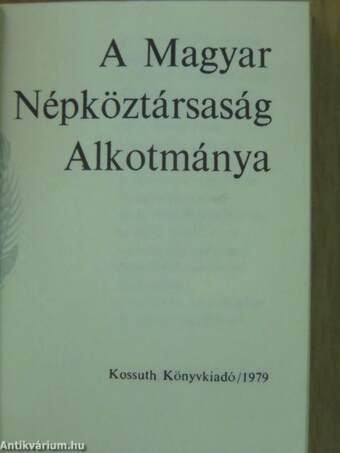 A Magyar Népköztársaság Alkotmánya (minikönyv) (számozott)/A Magyar Népköztársaság Alkotmánya (minikönyv) (számozott) - Plakettel