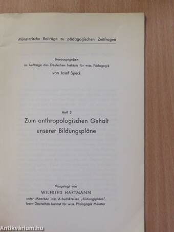 Zum anthropologischen Gehalt unserer Bildungspläne