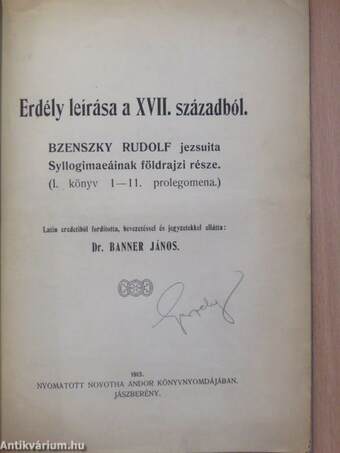 Erdély leírása a XVII. századból