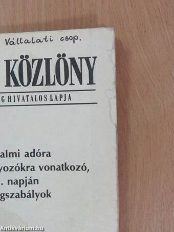 Magyar Közlöny 1987.