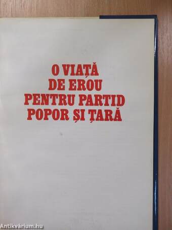 O Viata de erou pentru partid, popor si tara