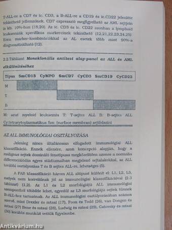 A leukaemiák és lymphomák immunológiai diagnosztikája