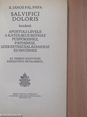 II. János Pál pápa Salvifici Doloris enciklikája