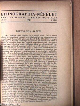 Ethnographia - Népélet 1941/1.