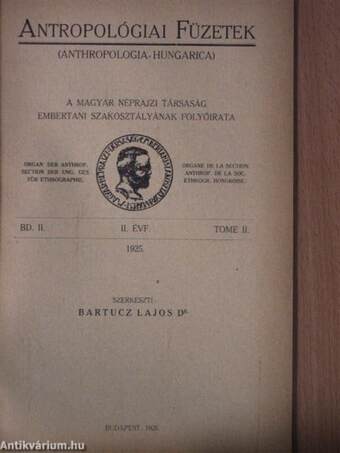 Antropológiai Füzetek 1925/5-6.