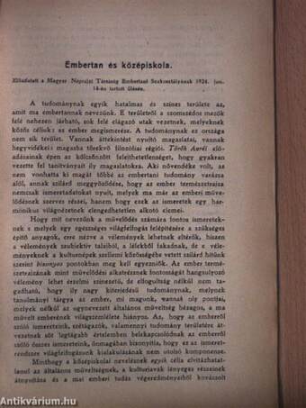 Antropológiai Füzetek 1925/1-4.