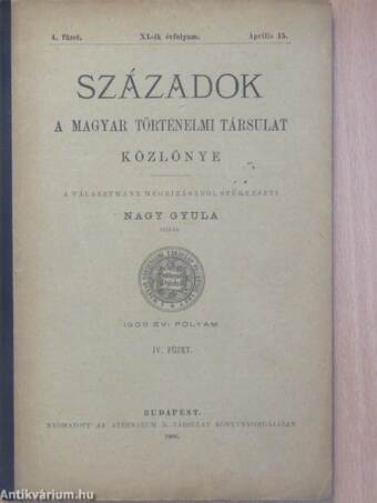 Századok 1906/4.