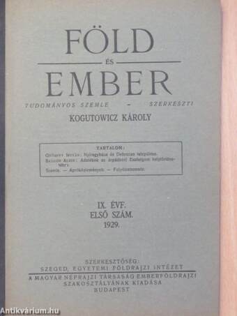 Föld és Ember 1929/1.