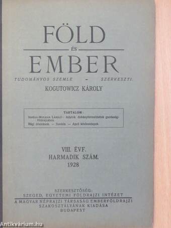 Föld és Ember 1928/3.