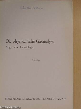 Die physikalische Gasanalyse