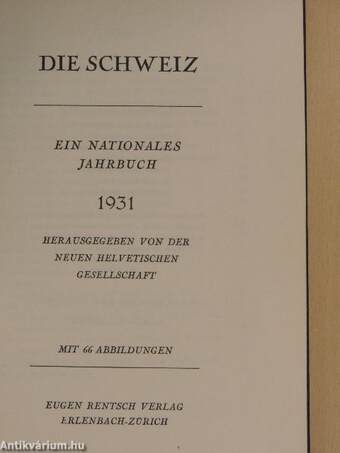 Die Schweiz 1931