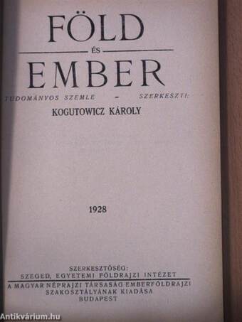 Föld és Ember 1928/5-6.