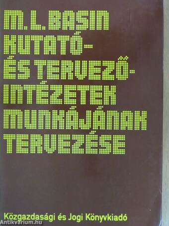 Kutató- és tervezőintézetek munkájának tervezése