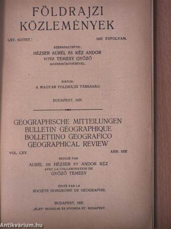 Földrajzi Közlemények 1937/8-10.