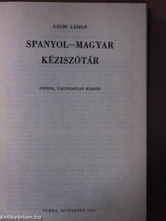 Spanyol-magyar kéziszótár