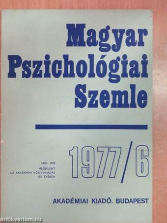 Magyar Pszichológiai Szemle 1977/6.