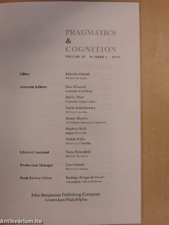 Pragmatics & Cognition 3/2010