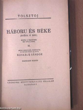 Háboru és béke I-XI.