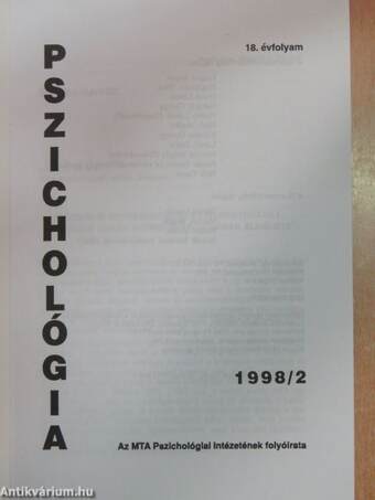 Pszichológia 1998/2.