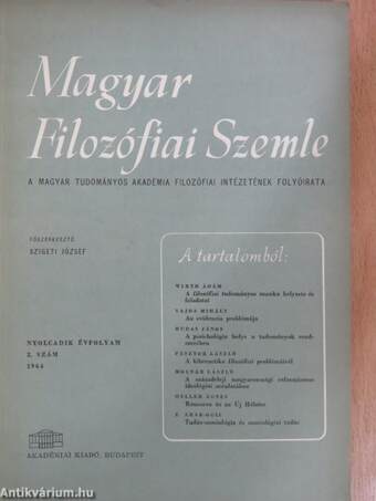 Magyar Filozófiai Szemle 1964/2.