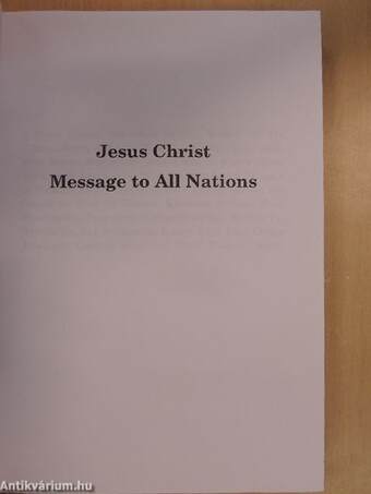 Jesus Christ Message to All Nations