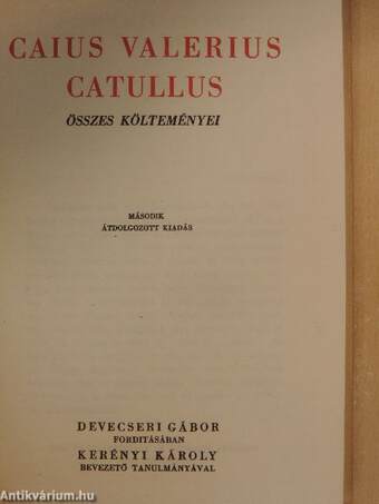 Caius Valerius Catullus összes költeményei