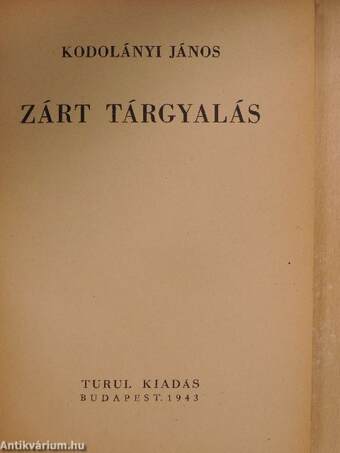 Zárt tárgyalás